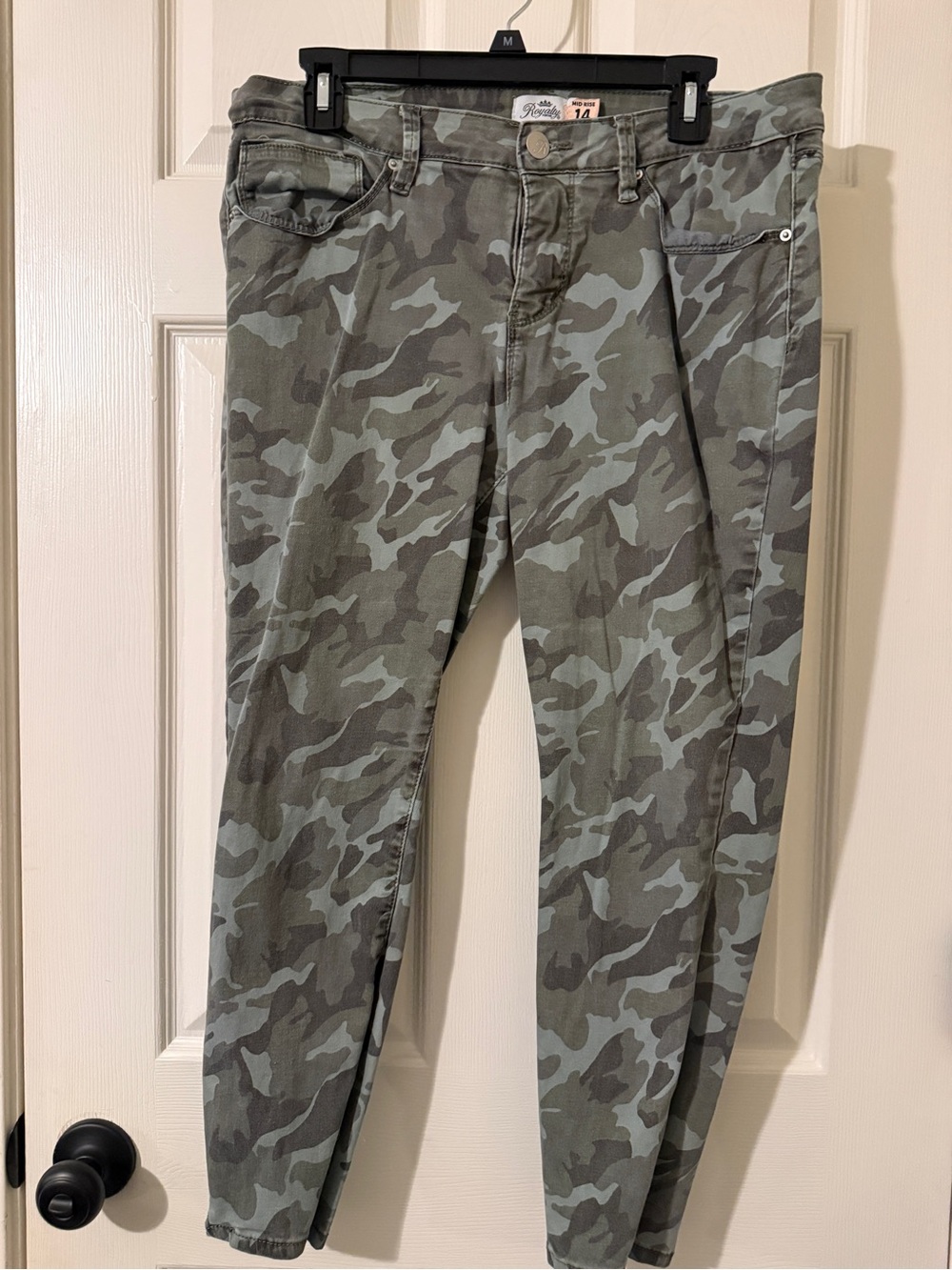 Royalty For Me Green Camo Mid-Rise Pants